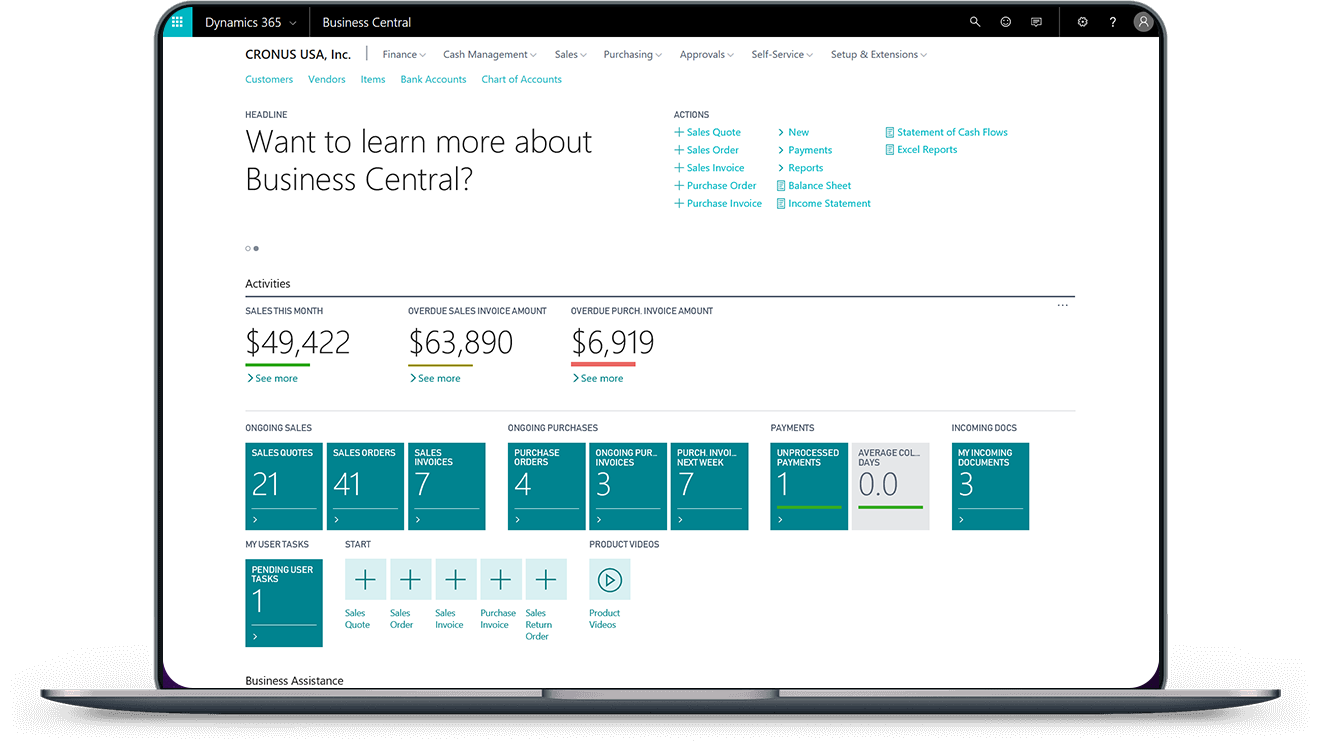 Dynamics 365 Business Central Illustration