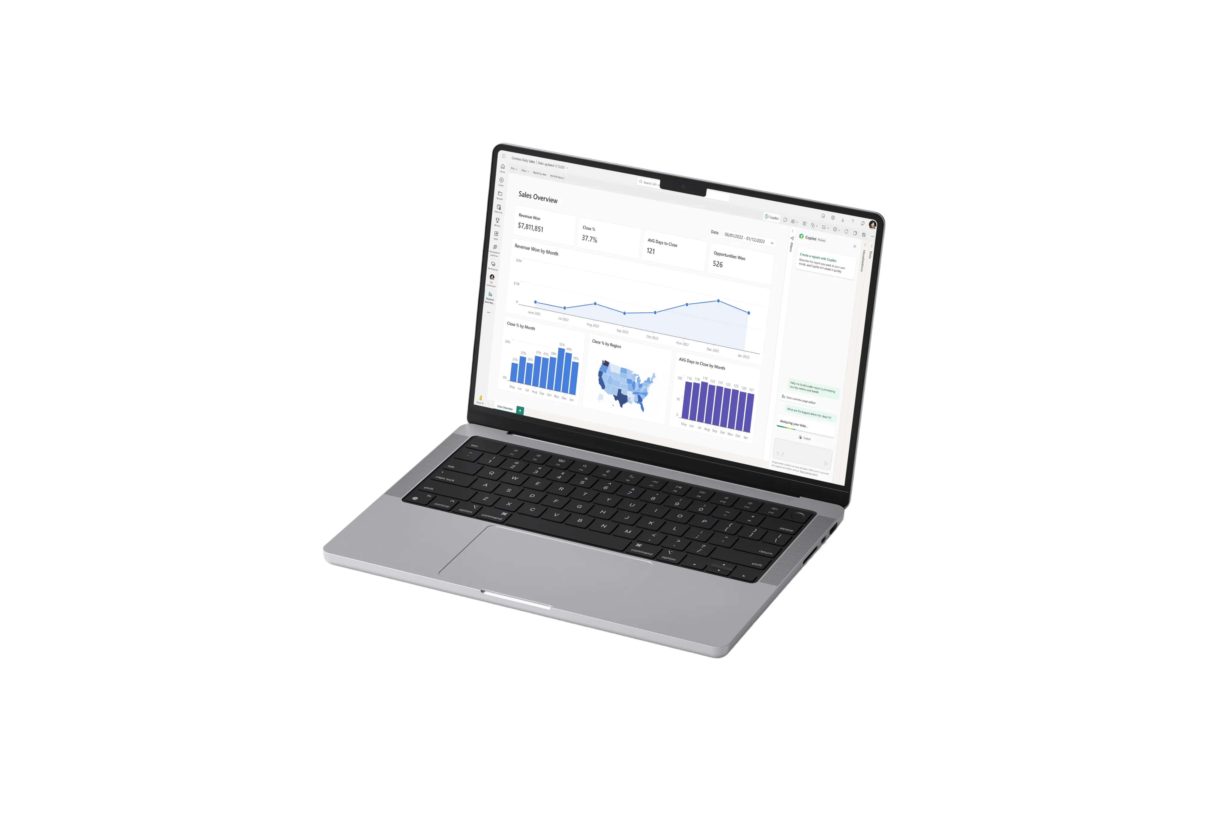 Power BI Dashboard on Laptop